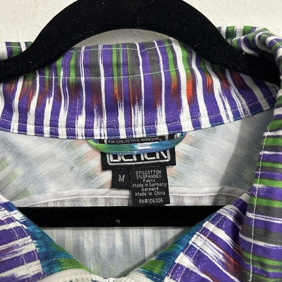 Berek 90’s Y2K Women’s Jacket Sz M Multi-Colored Geometric Zip Front Lightweight - Picture 8 of 8